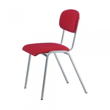 Stapelstuhl gepolstert mit Vierfuß Rundrohrgestell