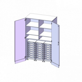 Garagenschrank ohne Sockel, 5 Ordnerhöhen - Serie evo180