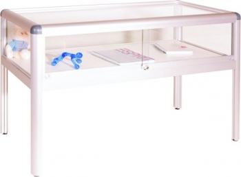 Tischvitrine mit ESG-Sicherheitsglas BHT 120x80x80 cm