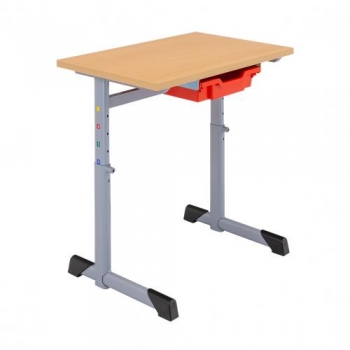 Einer-Schülertisch höhenverstellbar, Tischplatte Melamin mit ABS-Kante