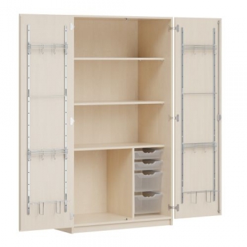 Zweitüriger Musikschrank MOFF 4, mit 4 ErgoTray-Boxen, 3 Einlegeböden