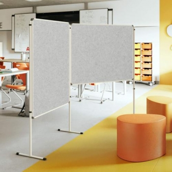 Moderationswand, Coronaschutzwand mit doppelseitigier Klettenstoffoberfläche Serie NSTT F