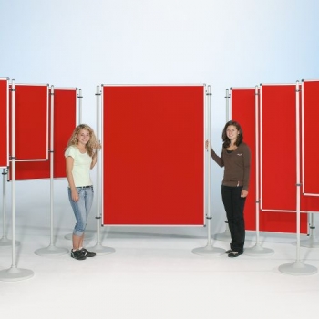 Moderationswand, Coronaschutzwand mit doppelseitigier Klettenstoffoberfläche Serie NSTT F