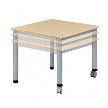 fahrbarer, höhenverstellbarer Quadrattisch