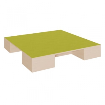 Quadrat-Podest mit Linoleum-Deckplatte und 2 Garagennischen