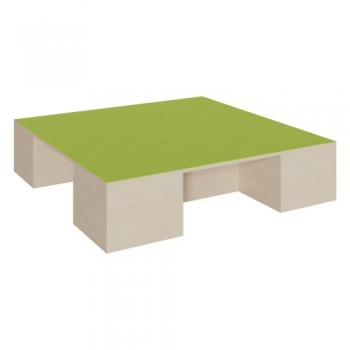 Quadrat-Podest mit Linoleum-Deckplatte und 3 Garagennischen