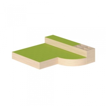 Podestanlage 8, 4teilig, mit Linoleum-Deckplatten