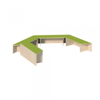 Podestanlage 4, 4teilig, mit Linoleum-Deckplatten