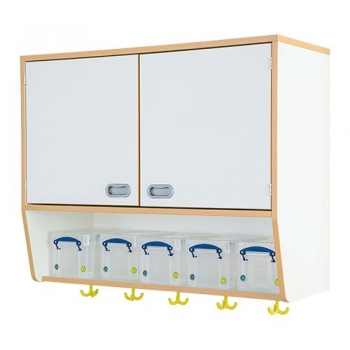 Hängeschrank als Ablage mit Boxen