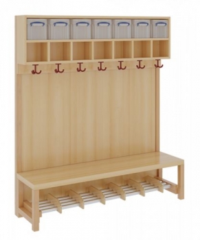 Komplettgarderobe mit doppelter Ablagereihe inklusive Boxen