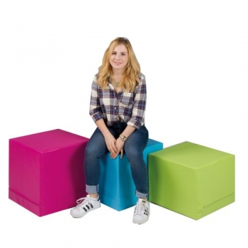 Polsterhocker CUBE  mit Stoff- oder Kunstlederbezügen