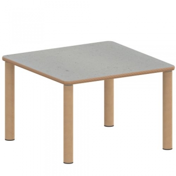 Tisch ZALOTTI 80x80 cm mit Linoleum-Belag, Tischhöhe wählbar