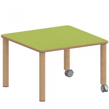 Tisch ZALOTTI 80x80 cm mit Linoleum-Belag, Tischhöhe wählbar