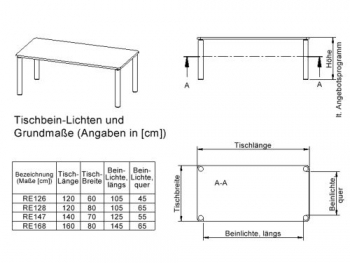 Tisch ZALOTTI mit Schichtstoff-Belag