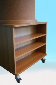 Litfaßsäule Kork mit 15 Trockengittern im Unterschrank, fahrbar (KLS-TW15)