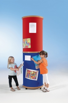 Litfaßsäule 220 cm, Oberfläche Klettenstoff, fahrbar
