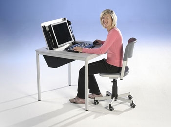 Computertisch, Monitor versenkbar mit Monitorklappe