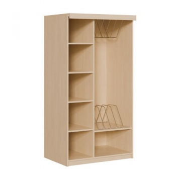 Liegepolsterregal mit Vorhang für 130-150 cm lange Polster, mit Fächern