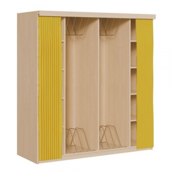 Liegepolsterregal mit Vorhang für 160 cm lange Polster, mit Fächern