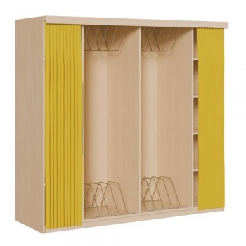 Liegepolsterregal mit Vorhang für 160 cm lange Polster, mit Fächern