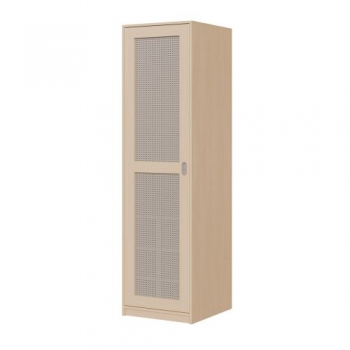 Liegepolsterschrank eintürig, 227 cm hoch, oben 6 Polster, unten Bettzeugfächer