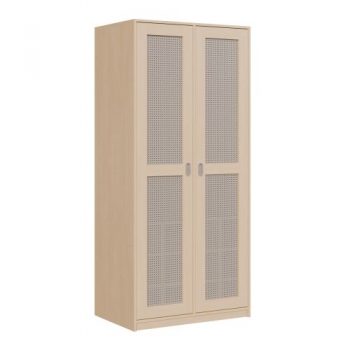 Liegepolsterschrank zweitürig, 227 cm hoch, oben Polster, unten Bettzeugfächer