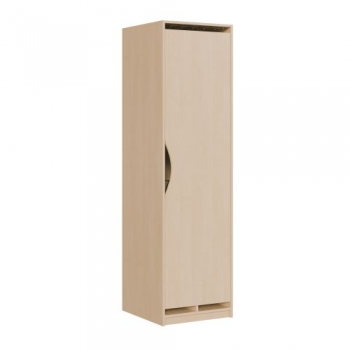 Liegepolsterschrank eintürig, 227 cm hoch, oben 6 Polster, unten Bettzeugfächer