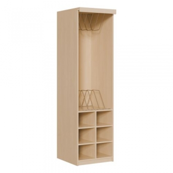 Liegepolsterregal 227 cm hoch, oben Polster, unten Bettzeugfächer