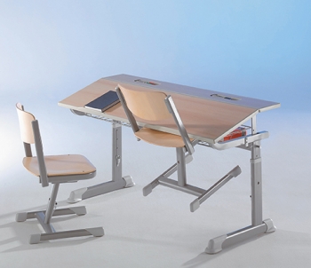 Aluflex Schülertisch ohne Drahtkorbablage, 130x60 cm, höhenverstellbar