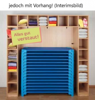 Regal für Bettzeug und Stapelliegen