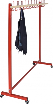 Standgarderobe 150 cm mit Holzblende, fahrbar