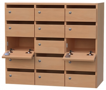 Klappen-Fächerschrank als Aufsatzschrank BxHxT 91x80x40 cm