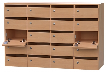 Klappen-Fächerschrank als Aufsatzschrank BxHxT 120x80x40 cm