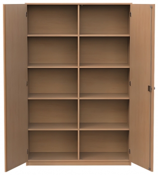 Materialschrank mit 2 Türen und 10 Fächern