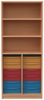 Materialschrank mit 12 flachen Modulboxen