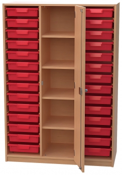 Materialschrank mit 28 flachen Modulboxen