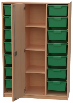 Materialschrank mit 14 hohen Modulboxen