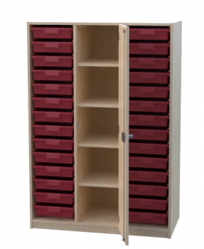 Materialschrank mit 28 flachen Modulboxen
