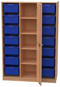 Materialschrank mit 14 hohen Modulboxen