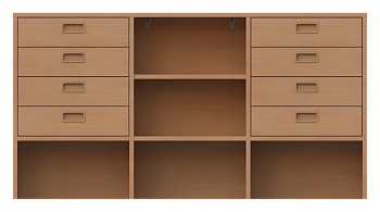 Raumteilerschrank mit Sockelnische
