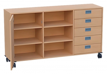 fahrbarer Raumteilerschrank