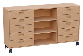 fahrbarer Raumteilerschrank