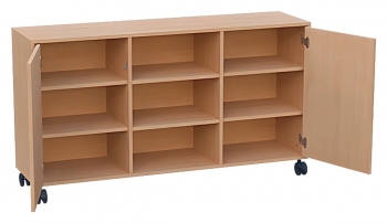 fahrbarer Raumteilerschrank