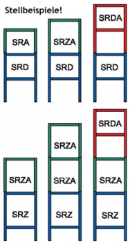 Aufsatzregal doppelt 67 cm, für Halbschuhe SRDA