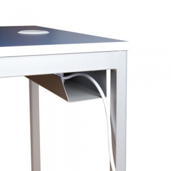 Einer-Computertisch B/H/T: 80x64x80 cm, mit Kabelkanal u. 3er Steckdose