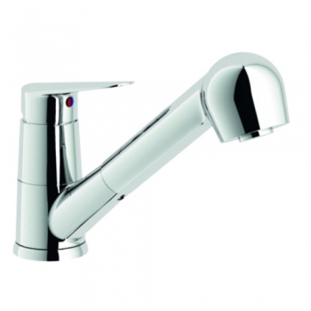 Einhebel-Mischbatterie verchromt, mit ausziehbarer Handbrause