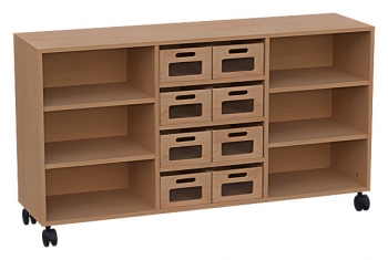fahrbarer Raumteilerschrank