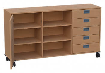 fahrbarer Raumteilerschrank