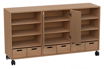 fahrbarer Raumteilerschrank