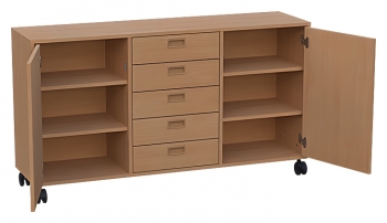 fahrbarer Raumteilerschrank